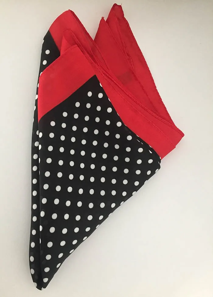 Silk scarf - Black and Red