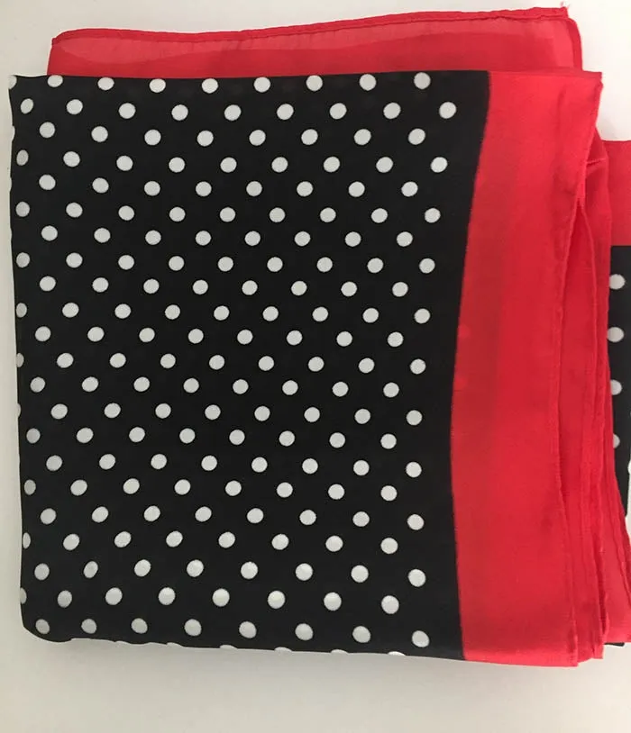 Silk scarf - Black and Red