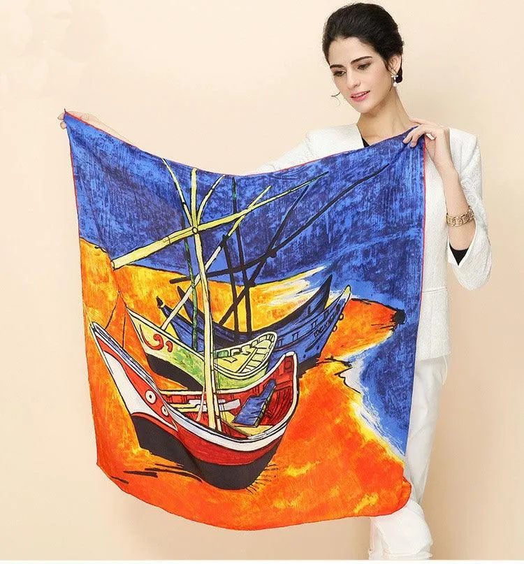 Silk Scarf Inspired Famous Oil Painting (More Designs)