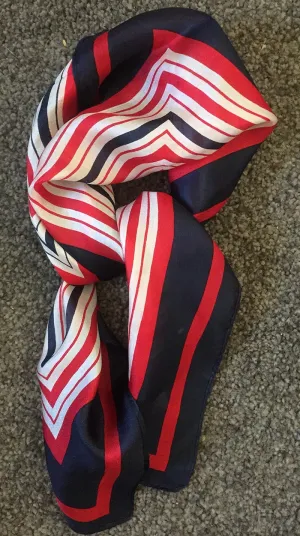 Silk Scarf - Stripe Square Pattern