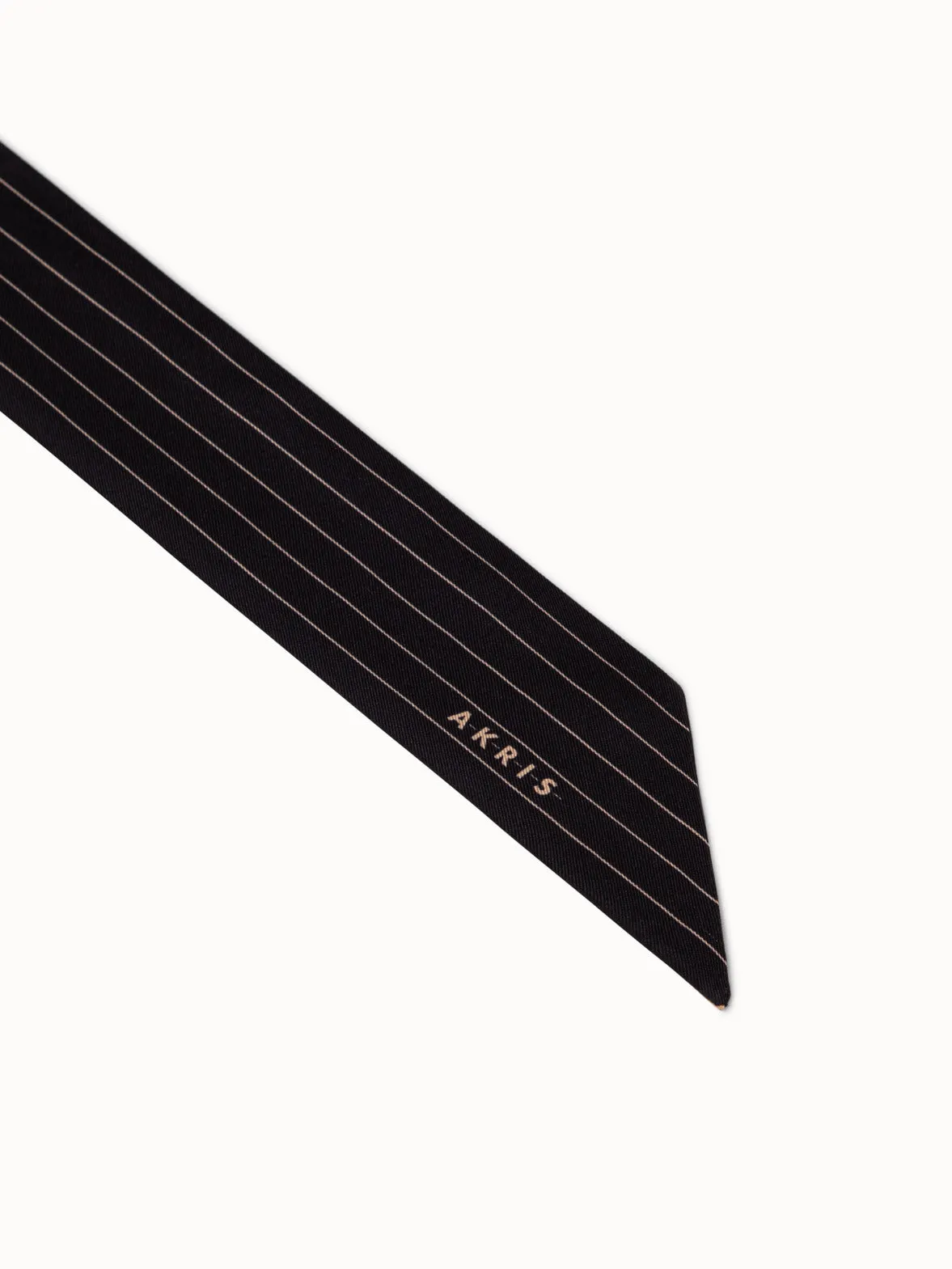 Silk Twilly with Screen Stripes Print