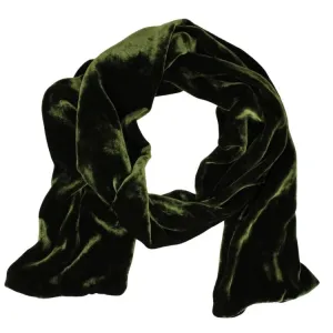 Silk Velvet Scarf in Pine