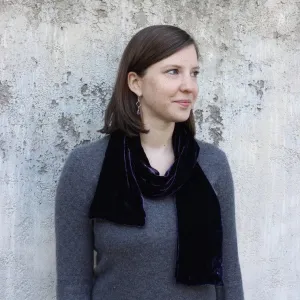 Silk Velvet Scarf in Purple