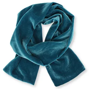 Silk Velvet Scarf in Topaz