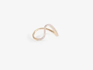 Single Curved Band Ring with Diamond Pavé