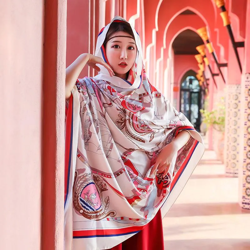 Smooth Pareo Scarf Women 190x135cm Large Linen Silk Sarongs Hijab Scarf Beach Foulard