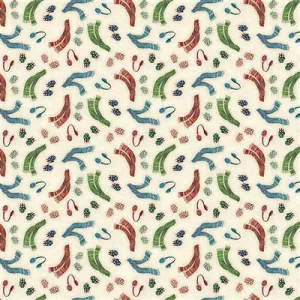 Snovalley by Clothworks SCARVES & MITTENS/CREAM