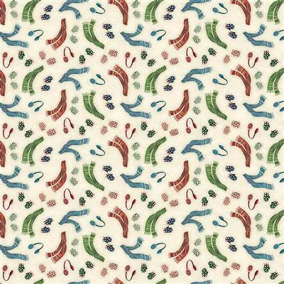 Snovalley by Clothworks SCARVES & MITTENS/CREAM