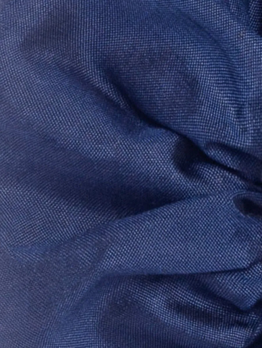 Soleil Solid Silk Scrunchie - Navy