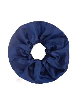 Soleil Solid Silk Scrunchie - Navy