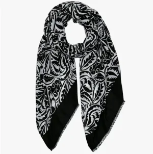 Solid Bold Paisley Print Scarf