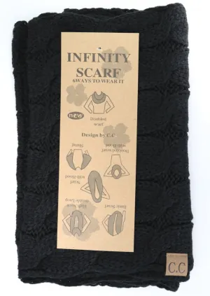 Solid Cable Knit CC Infinity Scarf