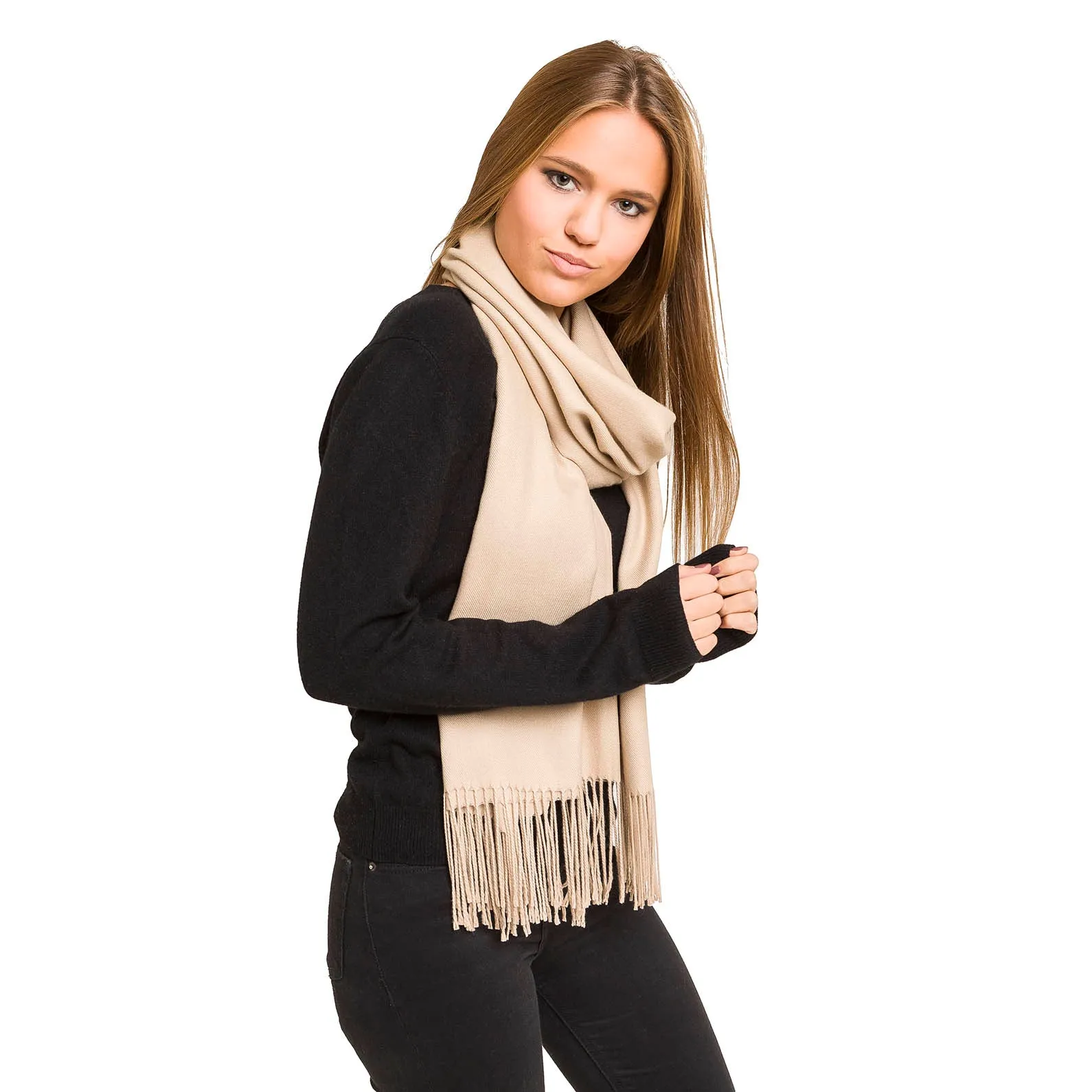 Solid Color Classic Scarf (Beige)
