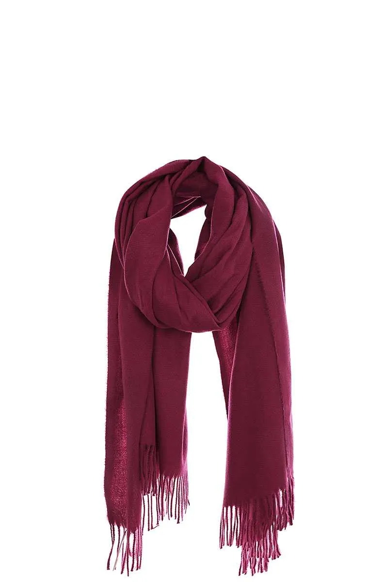 Solid Color Modern Fringe Scarf