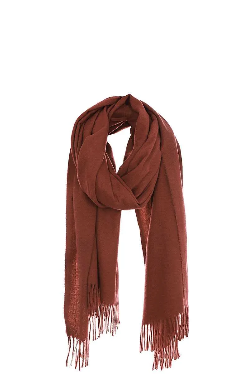 Solid Color Modern Fringe Scarf
