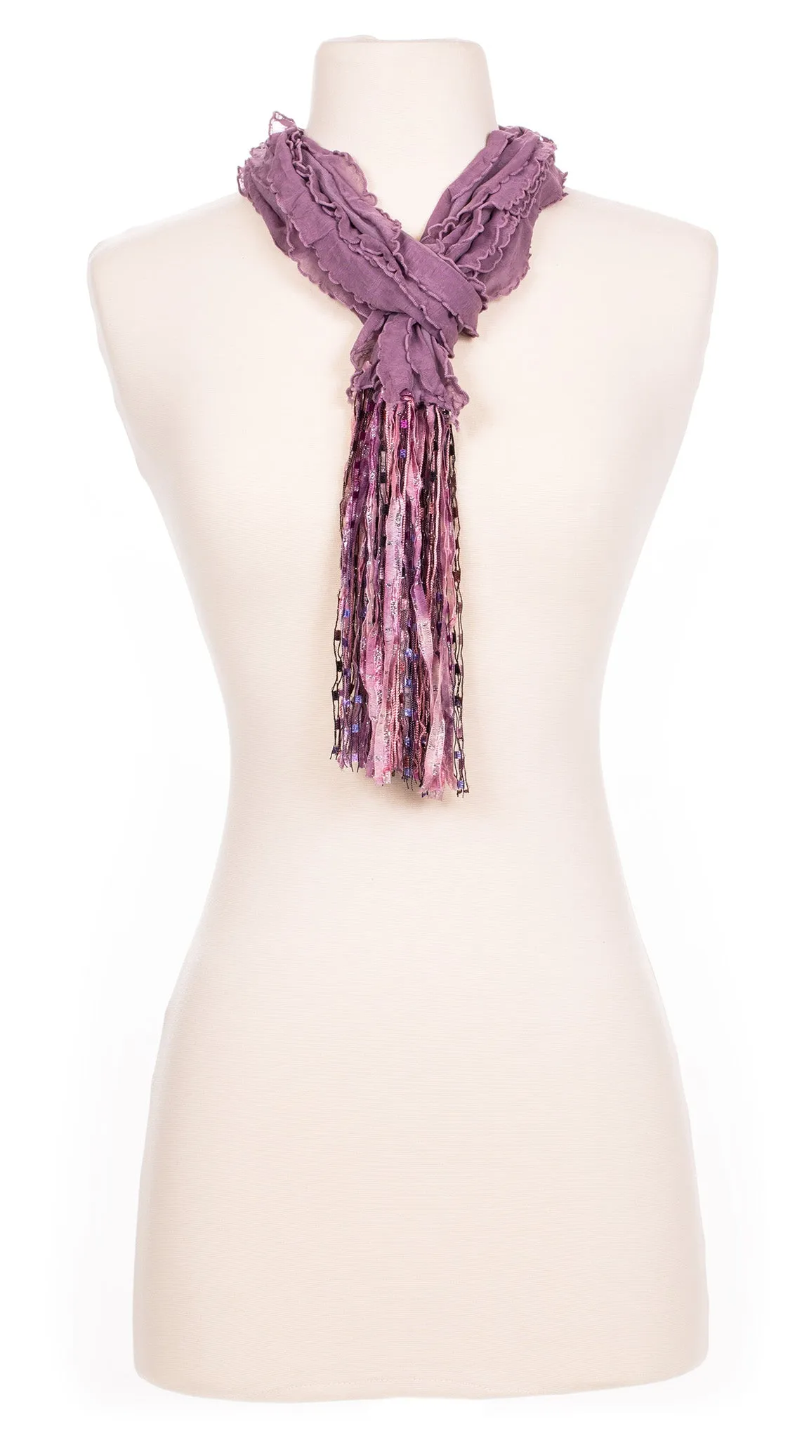 Solid Mauve Waves Fabric Scarf