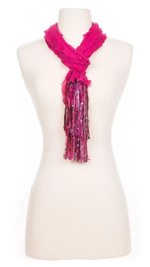 Solid Raspberry Waves Fabric Scarf