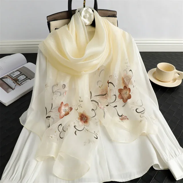 Solid Silk Wool Women Scarf Shawl Wrap