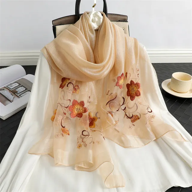 Solid Silk Wool Women Scarf Shawl Wrap