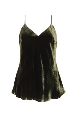 Solid Velvet Cami Dark Olive