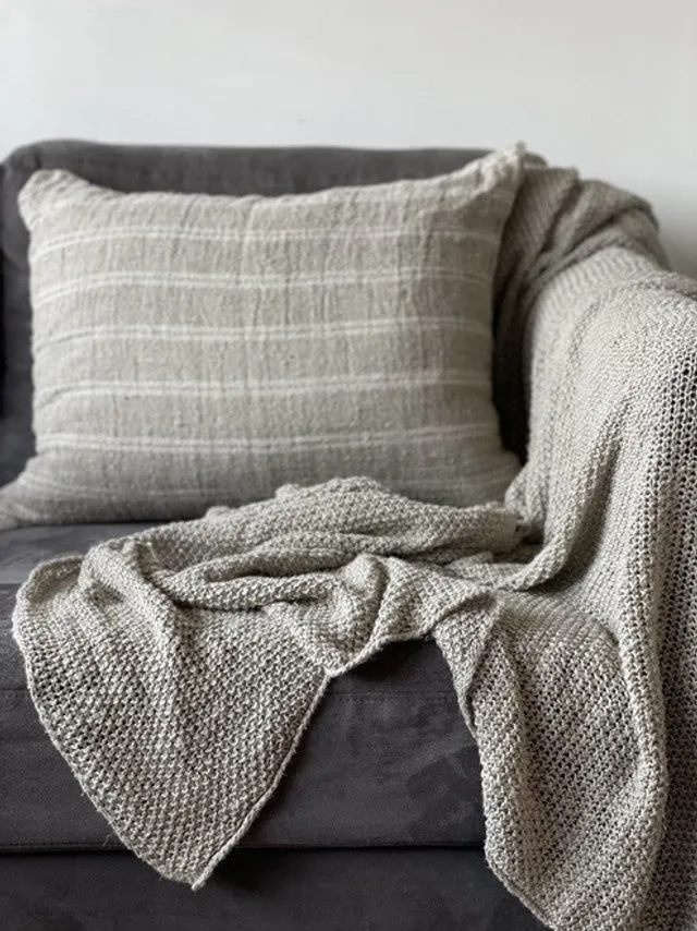 Sorrento Natural Knitted 100% Linen Throw/ Large Scarf