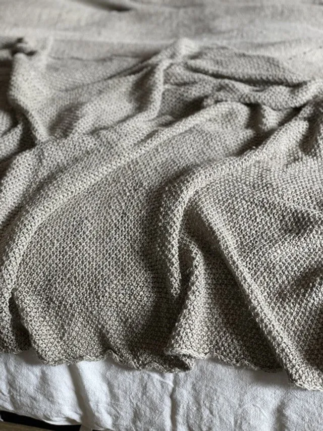Sorrento Natural Knitted 100% Linen Throw/ Large Scarf