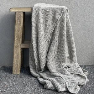 Sorrento Natural Knitted 100% Linen Throw/ Large Scarf