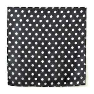 Spotted Silk 18 inch White On Black