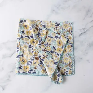 Spring Blooming Flower Cotton Scarf in Mint