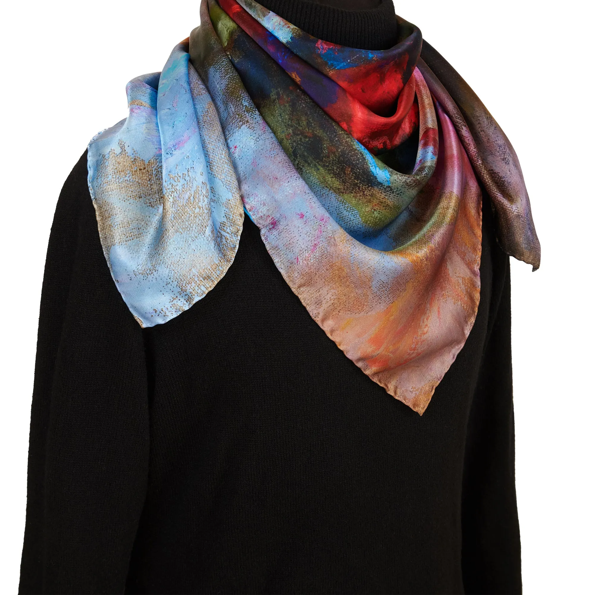 Spring is Coming, 35-inch Square Italian Silk Scarf