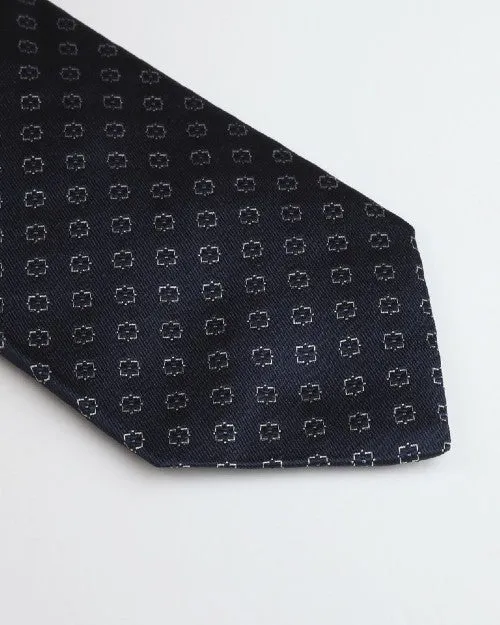 STENSTROMS | Patterned Silk Tie | Navy
