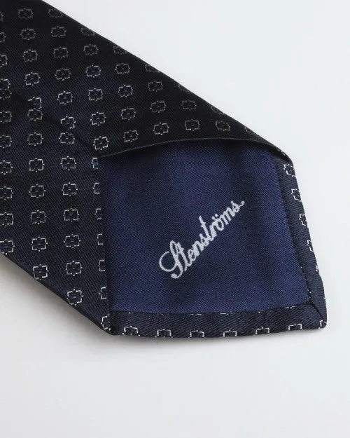 STENSTROMS | Patterned Silk Tie | Navy