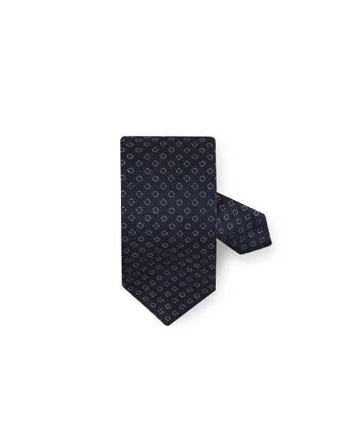 STENSTROMS | Patterned Silk Tie | Navy