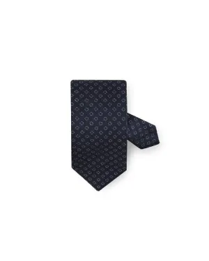 STENSTROMS | Patterned Silk Tie | Navy