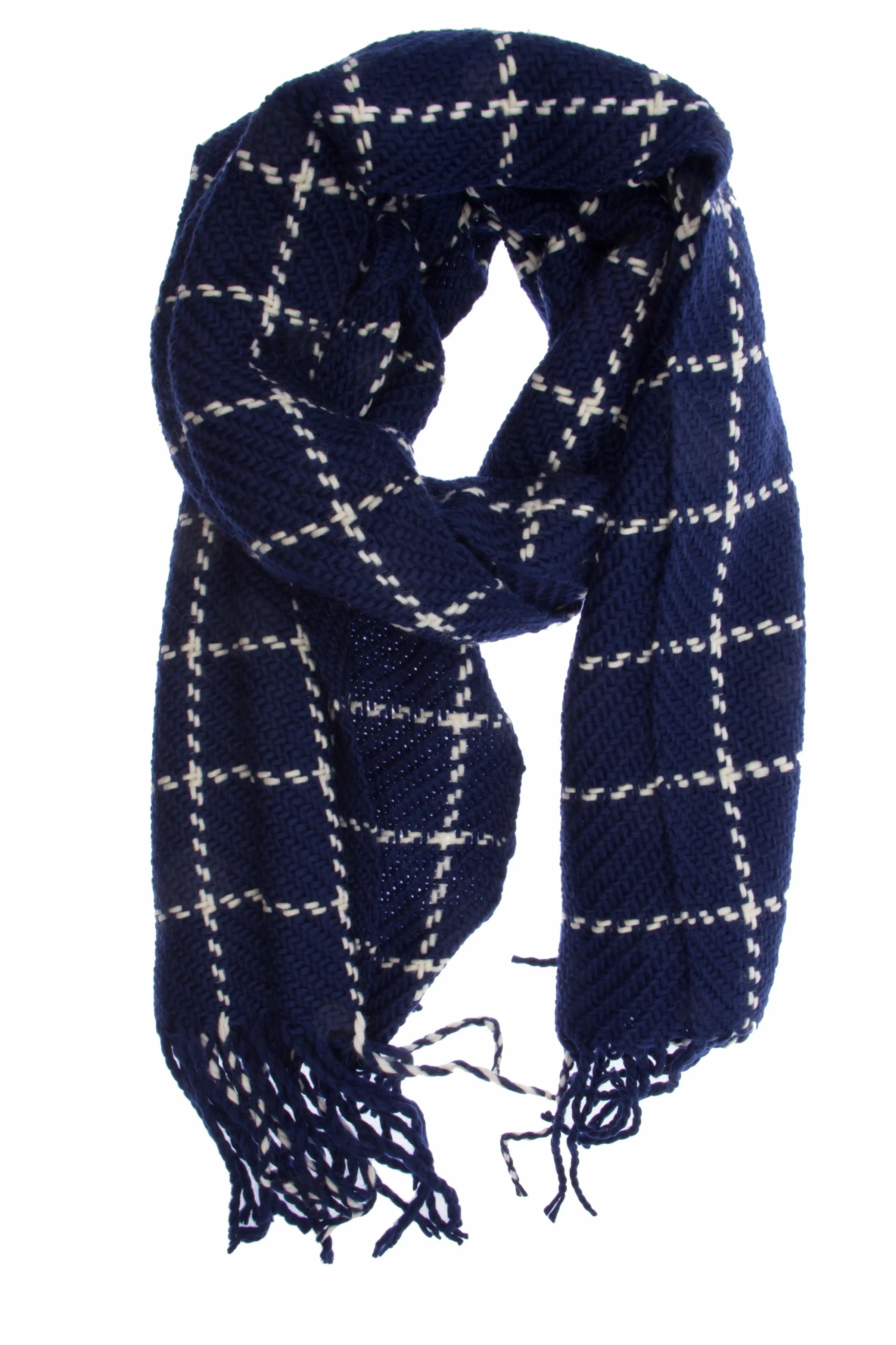 Stitched Plaid Scarf
