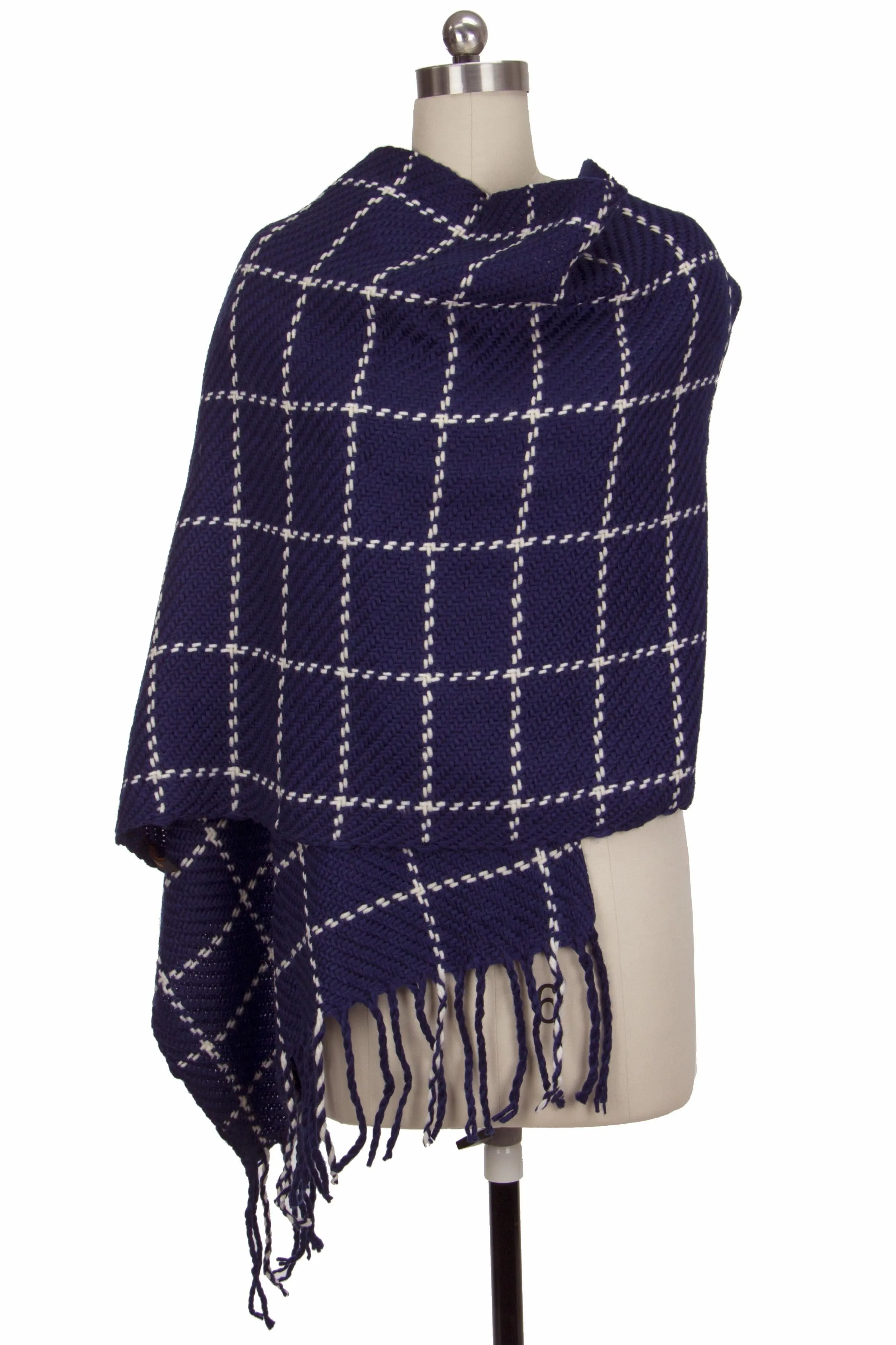 Stitched Plaid Scarf