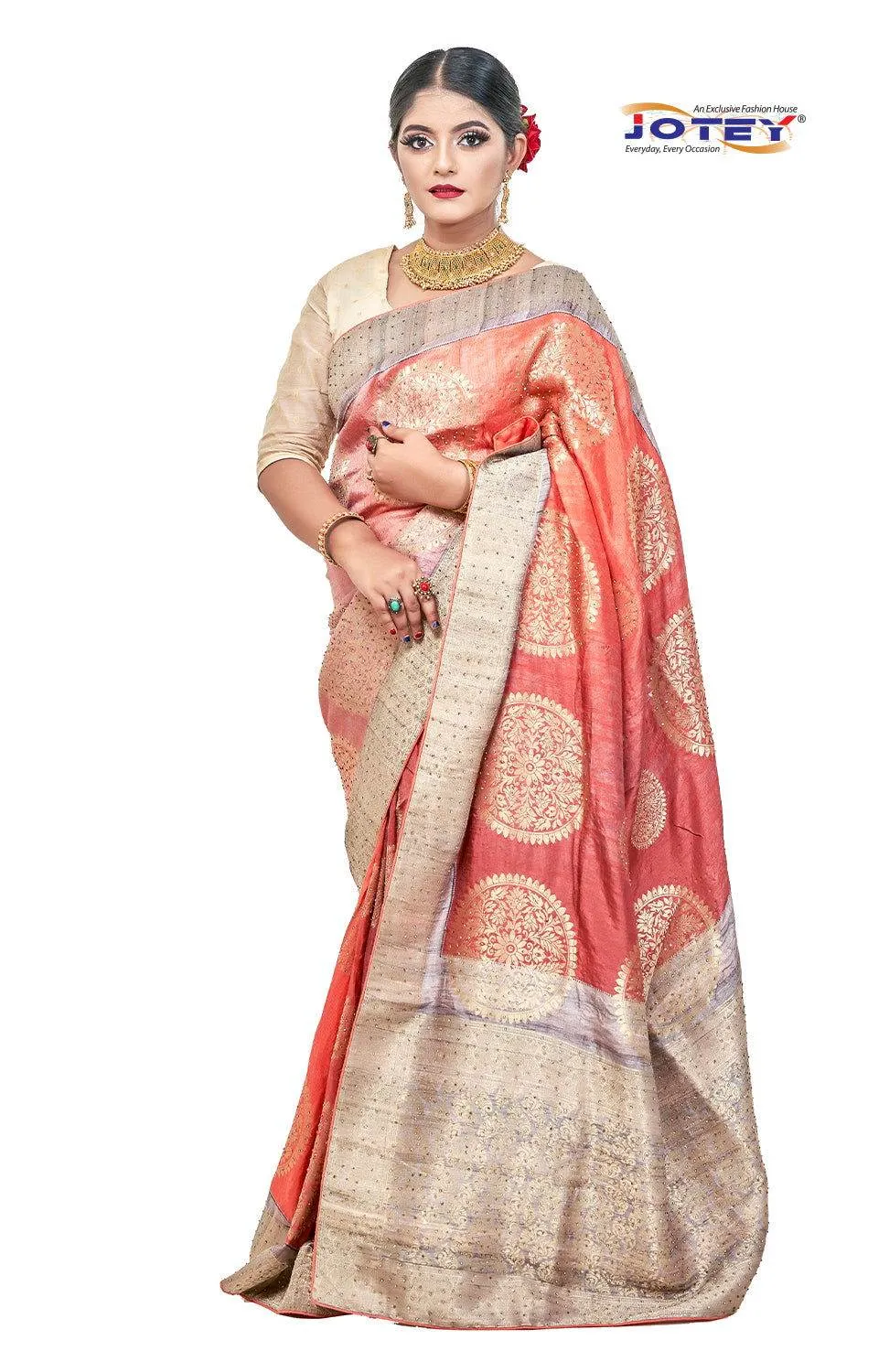 Stone Work Satin Silk Saree