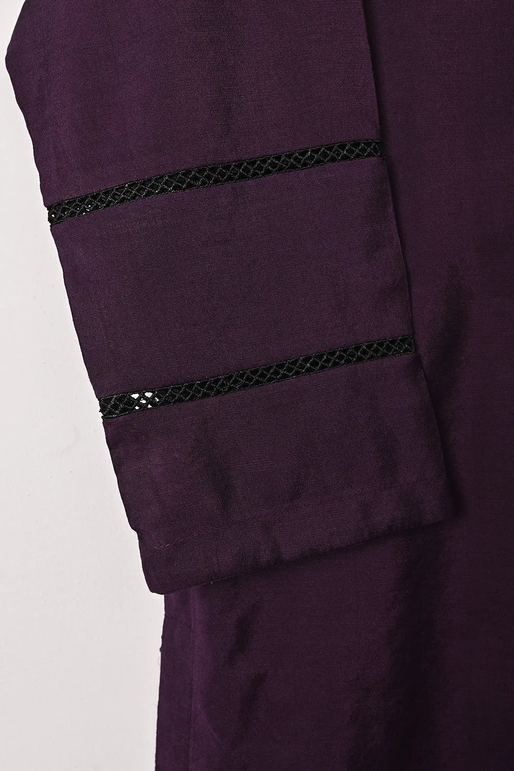 STP-209A-Purple - 2Pc Ready to Wear Cotton Silk Solid Dress