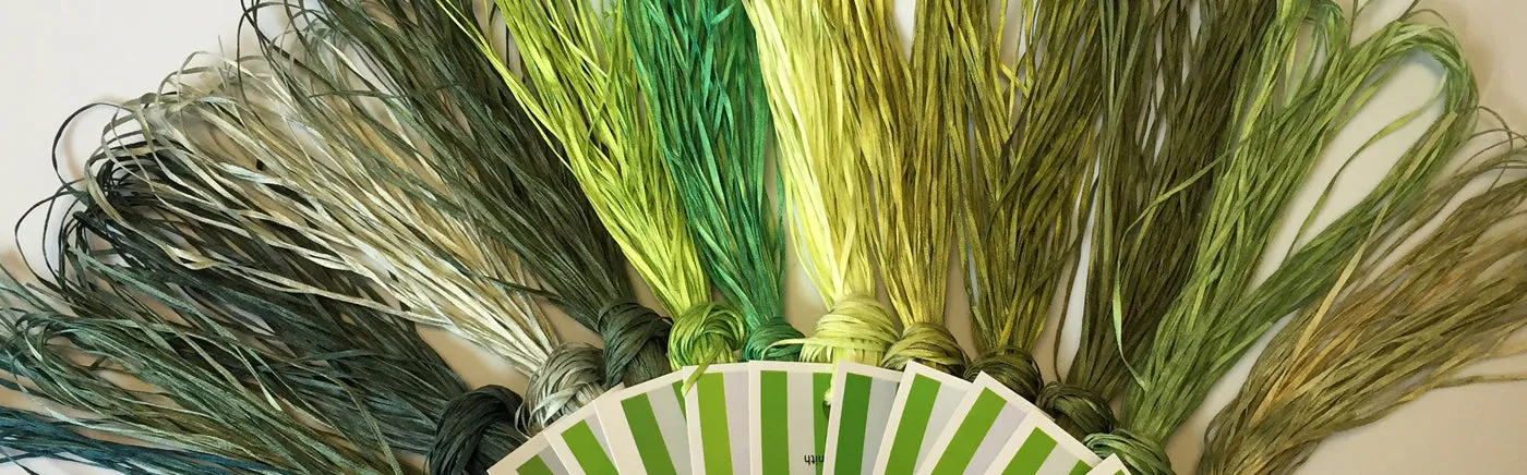 Straw Silk Solid Green Tag
