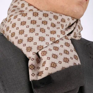 Tan Brown Mens Silk Scarf - Designer neck scarf for winters