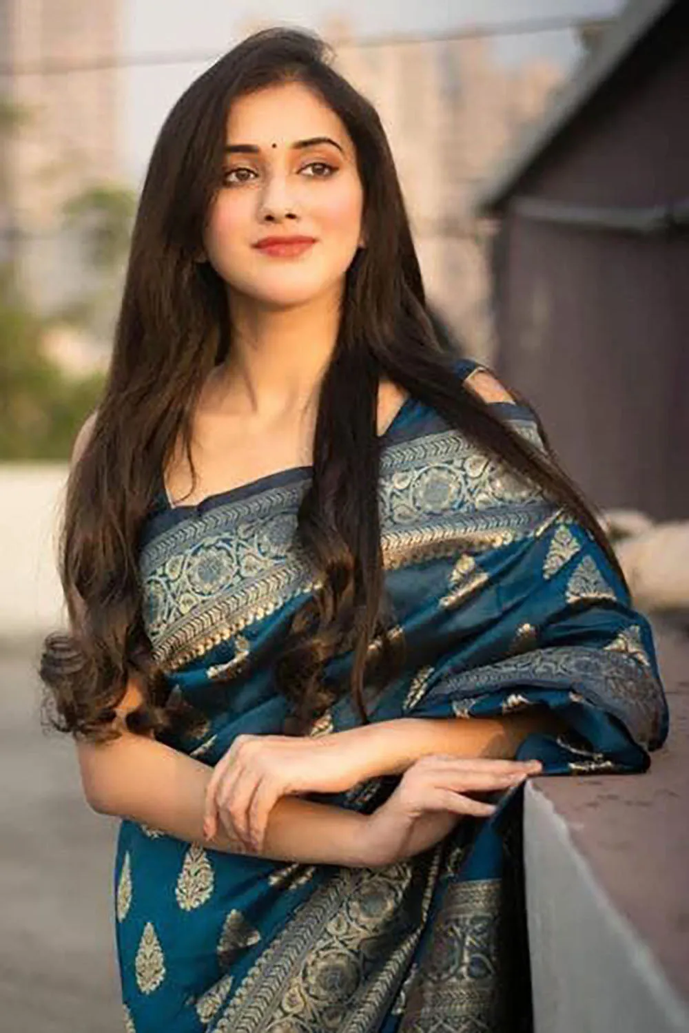 Teal Blue Soft Silk Saree With Zari Weaving Work
