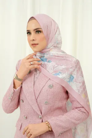 The Gardenia Satin Shawl - Peony