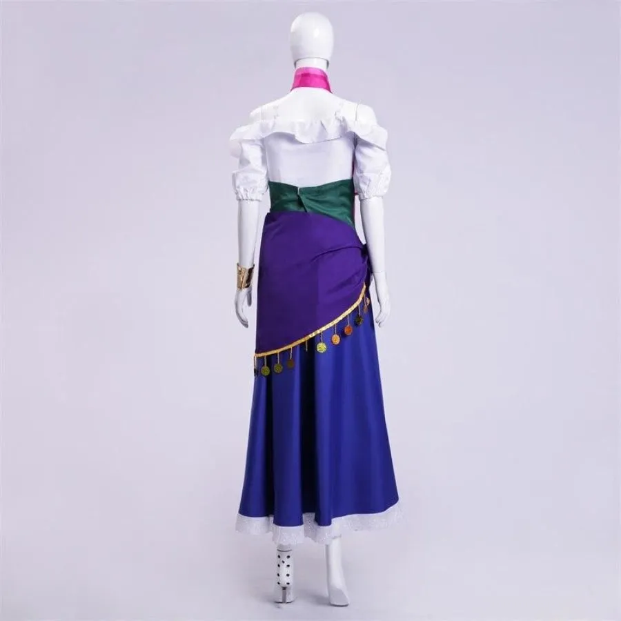 The Hunchback of Notre Dame Esmeralda Cosplay Costume Purple Blue Partywomen girl Dress Halloween Cosplay Costume C08583