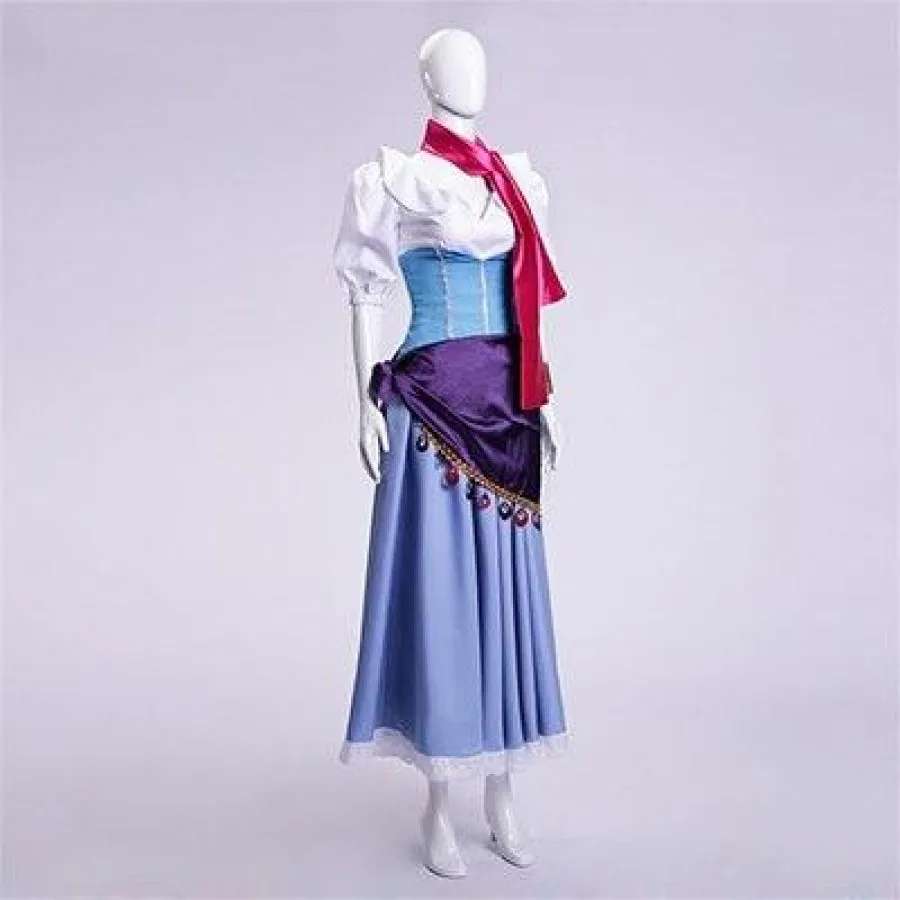 The Hunchback of Notre Dame Esmeralda Cosplay Costume Purple Blue Partywomen girl Dress Halloween Cosplay Costume C08583