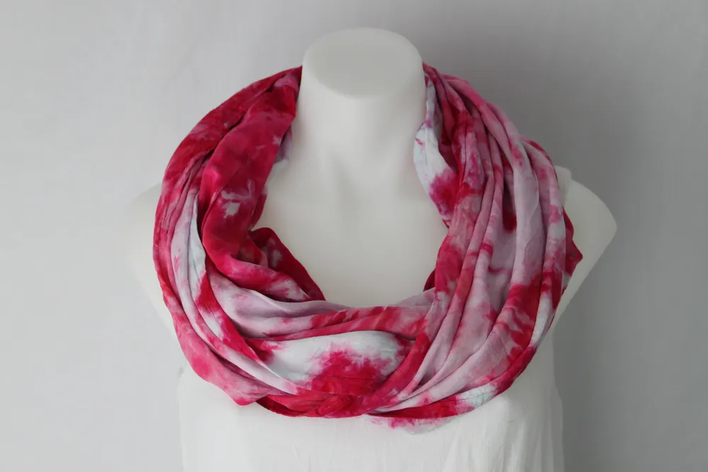 Tie dye Infinity Scarf - Pretty in Pink