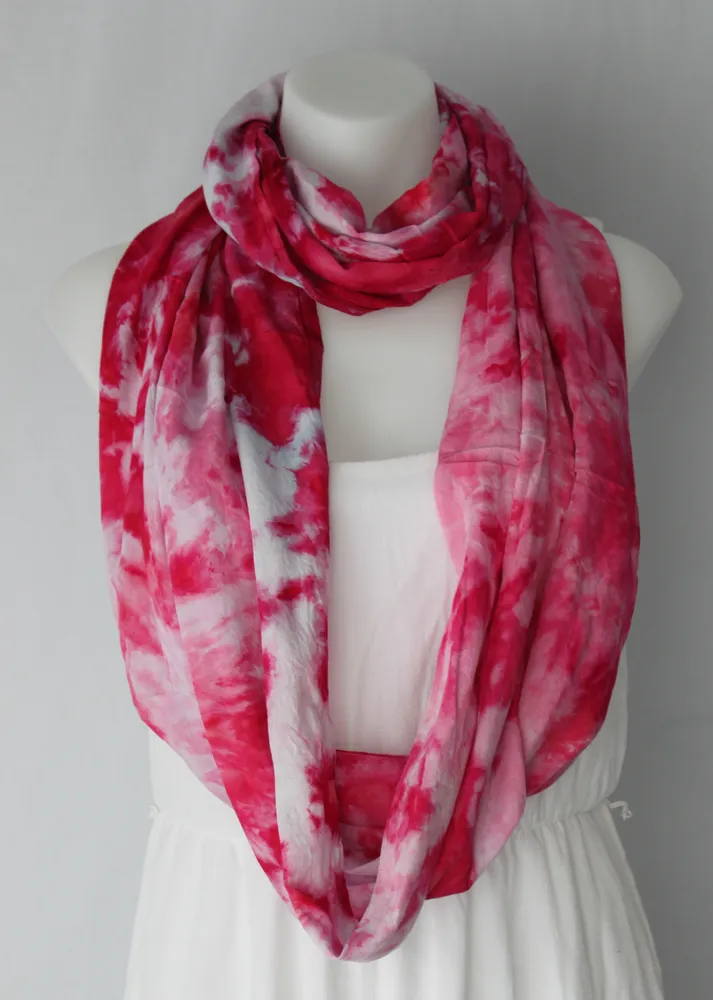 Tie dye Infinity Scarf - Pretty in Pink