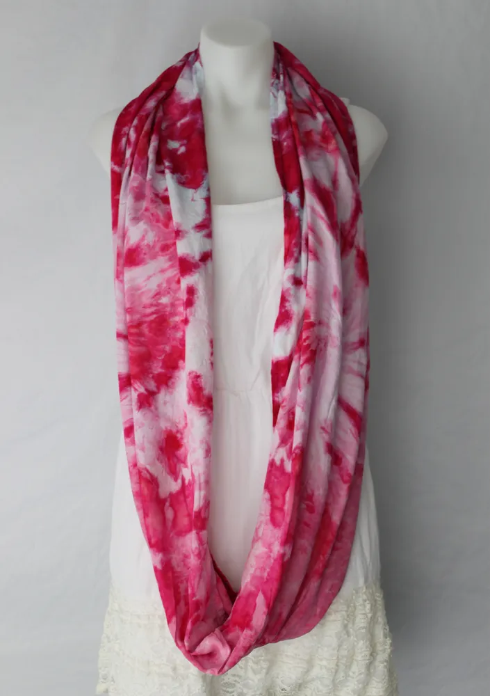 Tie dye Infinity Scarf - Pretty in Pink