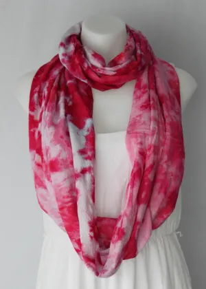 Tie dye Infinity Scarf - Pretty in Pink
