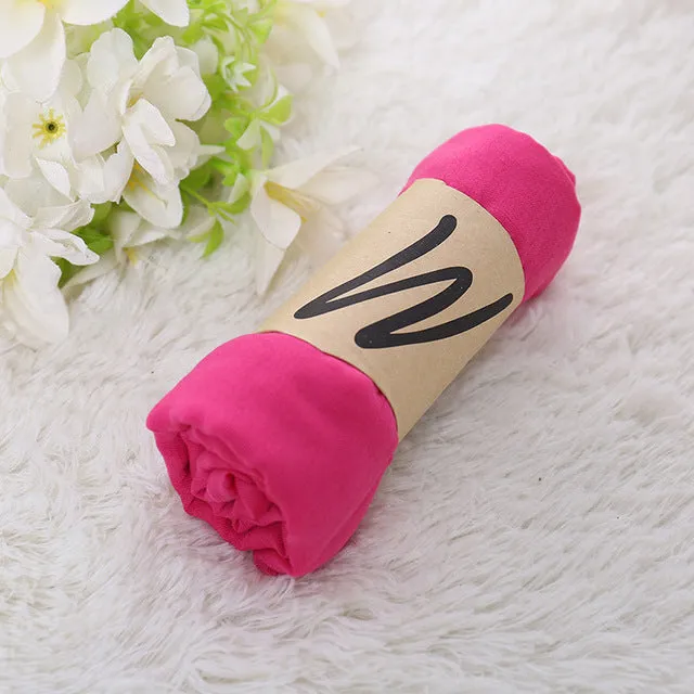 TieSet Linen Scarves Solid Color Cape Shawl Ultra Luxury Brand Muslim Hijab Muffler Scarf Candy Color Womens Scarves 60x180cm