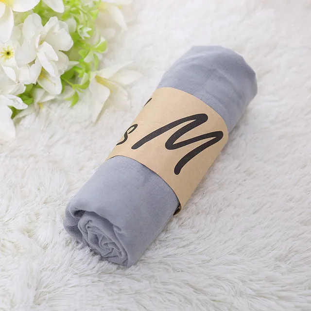 TieSet Linen Scarves Solid Color Cape Shawl Ultra Luxury Brand Muslim Hijab Muffler Scarf Candy Color Womens Scarves 60x180cm